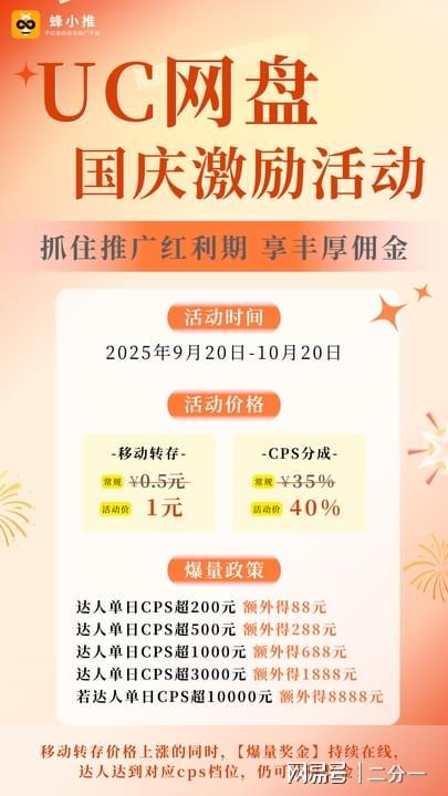 UC网盘拉新活动_UC网盘转存单价提高_UC网盘拉新申请入口