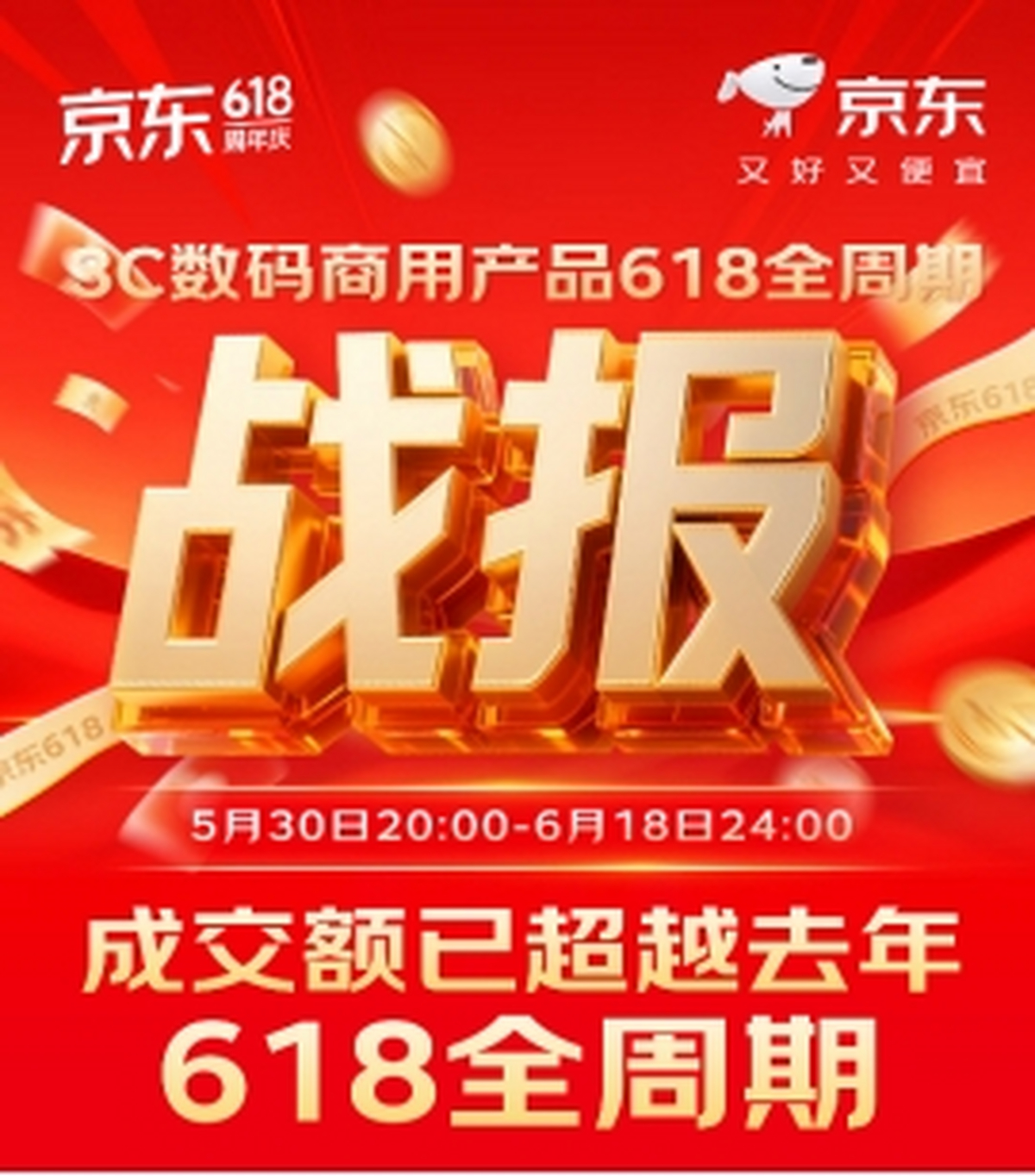  京东3C数码商用产品618战报 _京东618 3C数码商用产品成交额 _京东618活动时间