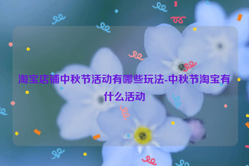 淘宝店铺中秋节活动有哪些玩法-中秋节淘宝有什么活动