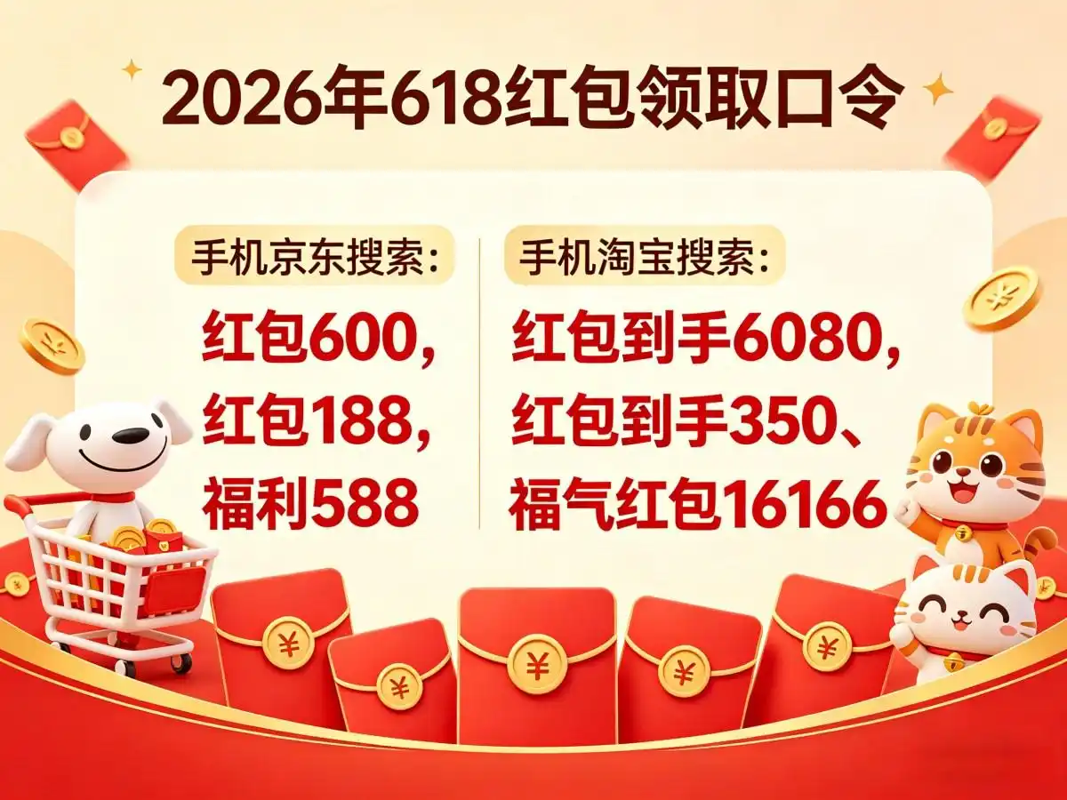 2026淘宝双十一活动_2026年618专属红包领取口令_淘宝天猫京东红包叠加使用技巧