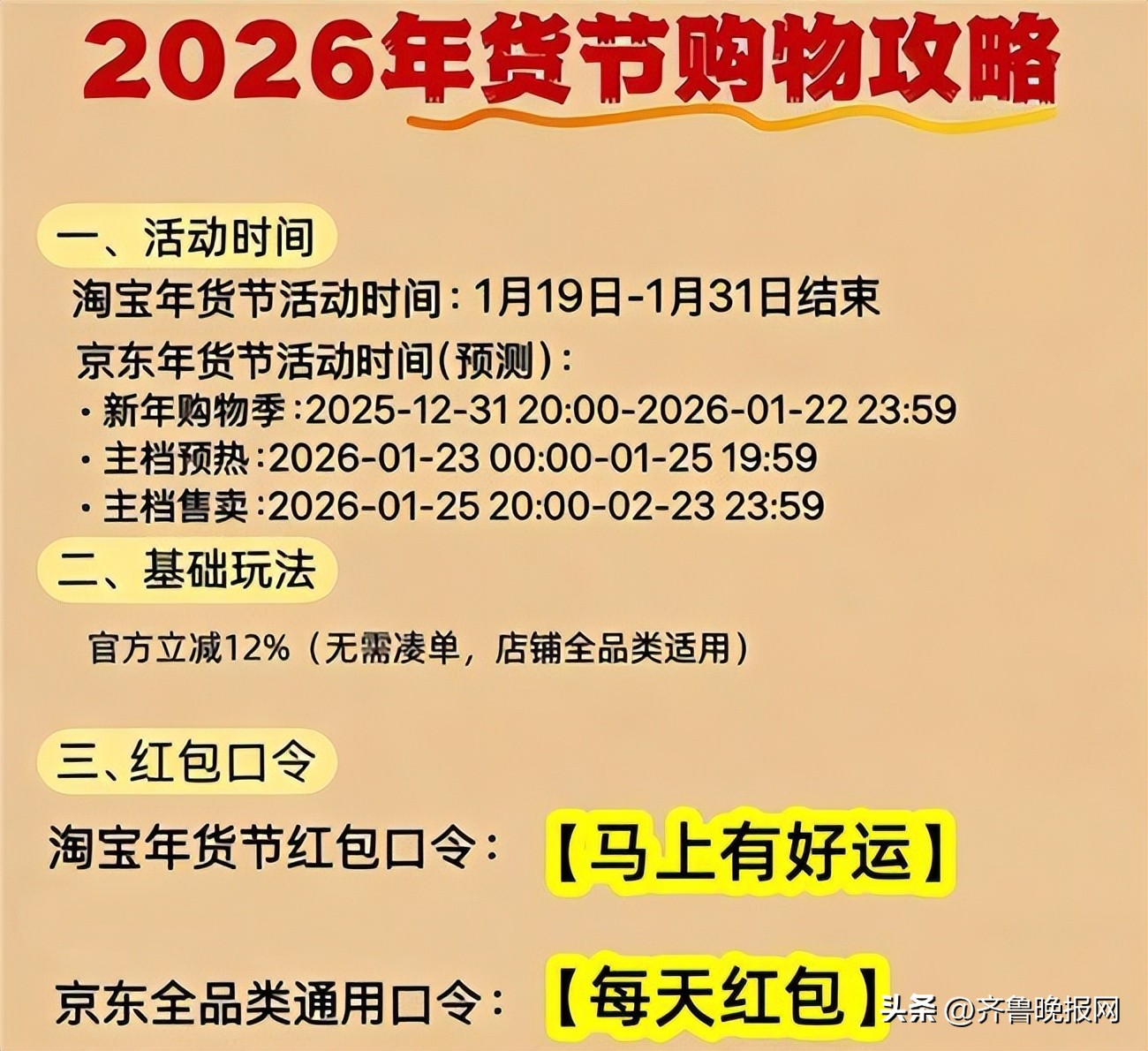 2026淘宝年货节攻略 红包口令 隐藏玩法 _ 京东年货节福利 国补申领技巧 _2026京东年货节活动时间