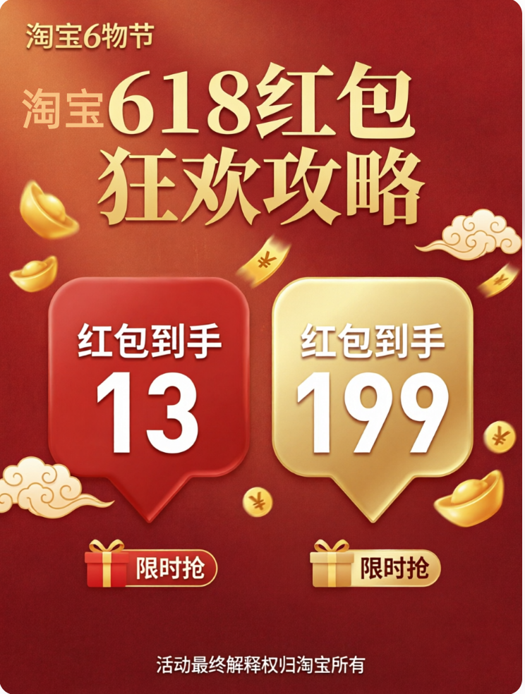 淘宝618活动攻略_红包到手886国补699_2026京东淘宝618首日最强玩法攻略